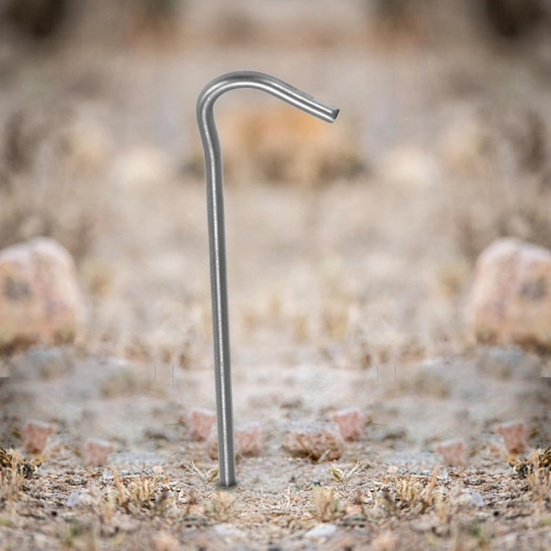 Charger l’image dans la visionneuse de galerie, Tentharingen 6 stuks van titanium 169 mm met haakvormige kop – tentverankering – kampeeruitrusting - happygetfit.com
