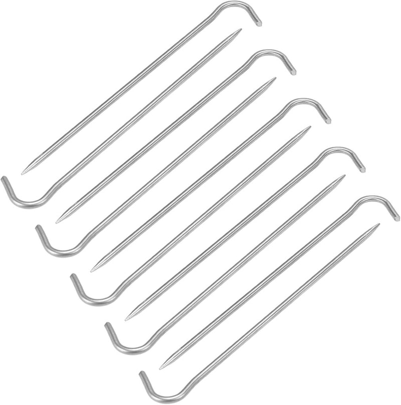 Charger l’image dans la visionneuse de galerie, Tentharingen 6 stuks van titanium 169 mm met haakvormige kop – tentverankering – kampeeruitrusting - happygetfit.com
