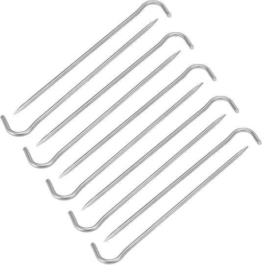 Tentharingen 6 stuks van titanium 169 mm met haakvormige kop – tentverankering – kampeeruitrusting - happygetfit.com