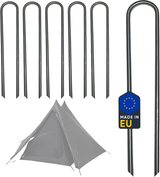 Tentharingen, roestvrij staal, 10 stuks, 30 cm, 6 mm, haringen voor tent, roestvrij, extra stabiel, stormharingen, grondanker, camping, grondanker, trampoline, anker voor tuin en camping - happygetfit.com