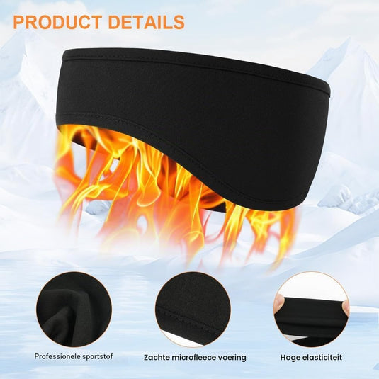 Thermische sporthoofdbanden 2 stuks van elastisch fleece met oorbescherming voor hardlopen fietsen en skiën – winterhoofdband – oorwarmers - happygetfit.com