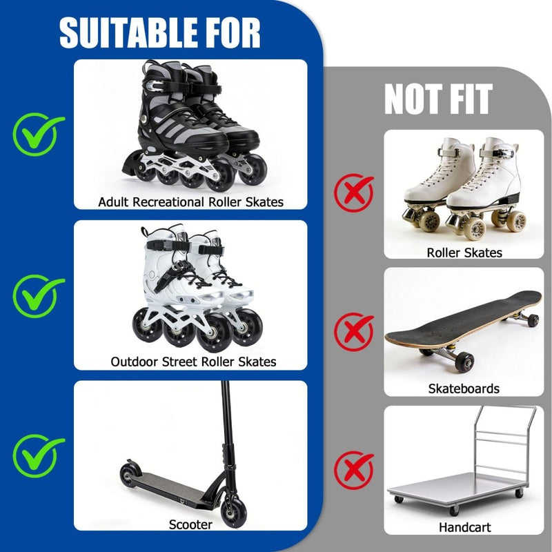 Laad afbeelding in Galerijviewer, TOBWOLF 8 Pack 76mm 84A Inline Skate Wheels with ABEC-7 Bearings, Roller Skate Replacement Wheels for Girls &amp; Boys Roller Blade Skating - Black - happygetfit.com
