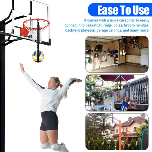 TOBWOLF Volleyball Spike Trainer, Elastic Self-Training Volleyballs Resistance Band, Volleyball Equipment Training Aid Improves Serving, Jumping, Arm Swing Mechanics and Spiking Power - happygetfit.com