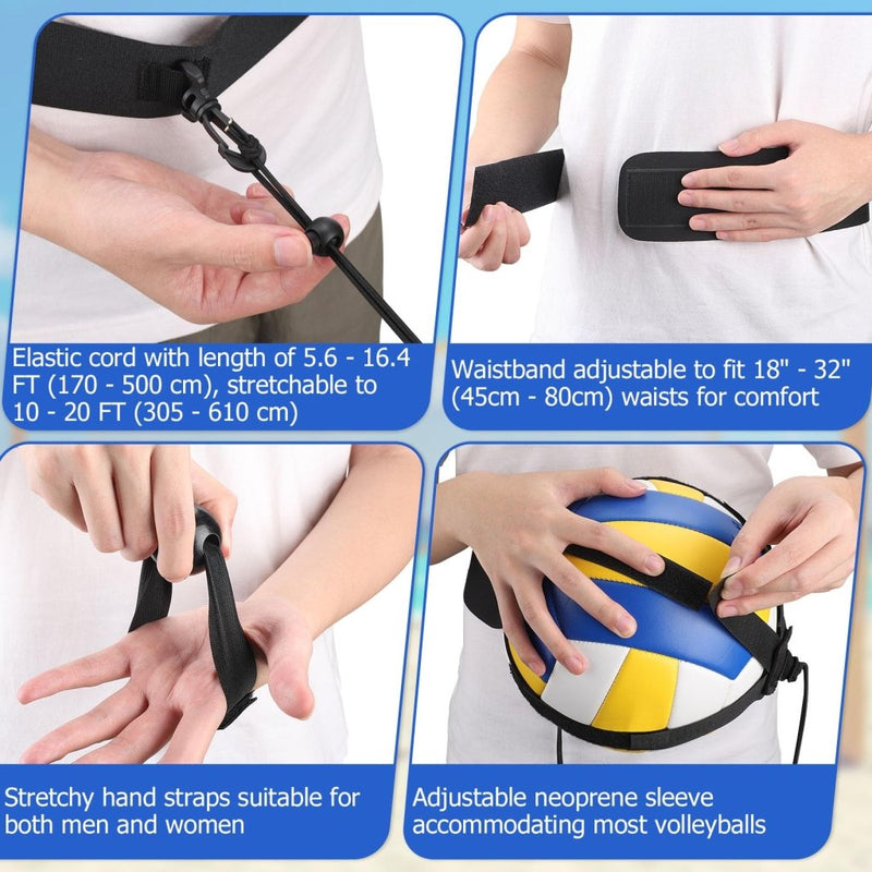 Load image into Gallery viewer, TOBWOLF Volleyball Spike Trainer, Elastic Self-Training Volleyballs Resistance Band, Volleyball Equipment Training Aid Improves Serving, Jumping, Arm Swing Mechanics and Spiking Power - happygetfit.com
