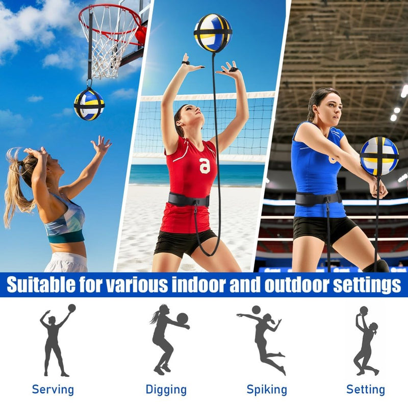 Load image into Gallery viewer, TOBWOLF Volleyball Spike Trainer, Elastic Self-Training Volleyballs Resistance Band, Volleyball Equipment Training Aid Improves Serving, Jumping, Arm Swing Mechanics and Spiking Power - happygetfit.com
