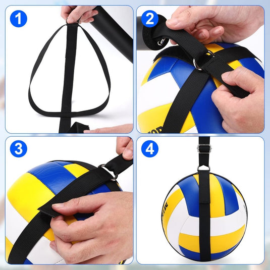 TOBWOLF Volleyball Spike Trainer, Elastic Self-Training Volleyballs Resistance Band, Volleyball Equipment Training Aid Improves Serving, Jumping, Arm Swing Mechanics and Spiking Power - happygetfit.com