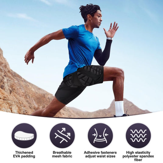 TOMSHOO 3D Hip Protective Snowboard Butt Pads Impact Shorts Tailbone Protection Crash Pants for Skiing Skateboarding, Men Women - happygetfit.com