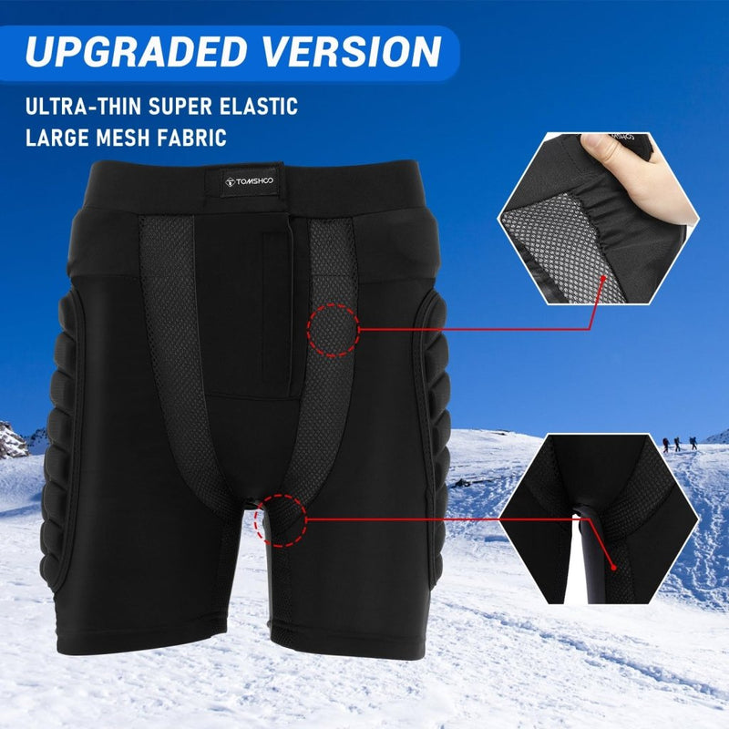 Load image into Gallery viewer, TOMSHOO 3D Hip Protective Snowboard Butt Pads Impact Shorts Tailbone Protection Crash Pants for Skiing Skateboarding, Men Women - happygetfit.com
