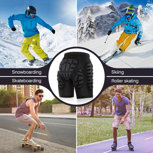 TOMSHOO 3D Hip Protective Snowboard Butt Pads Impact Shorts Tailbone Protection Crash Pants for Skiing Skateboarding, Men Women - happygetfit.com