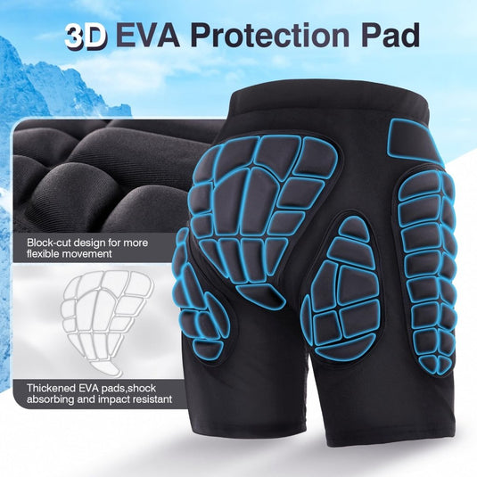 TOMSHOO 3D Hip Protective Snowboard Butt Pads Impact Shorts Tailbone Protection Crash Pants for Skiing Skateboarding, Men Women - happygetfit.com