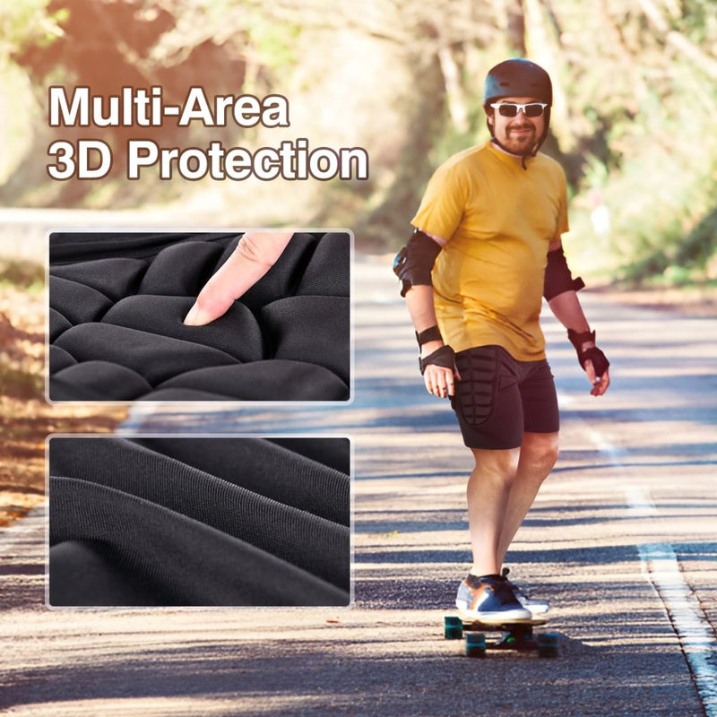 Load image into Gallery viewer, TOMSHOO 3D Hip Protective Snowboard Butt Pads Impact Shorts Tailbone Protection Crash Pants for Skiing Skateboarding, Men Women - happygetfit.com
