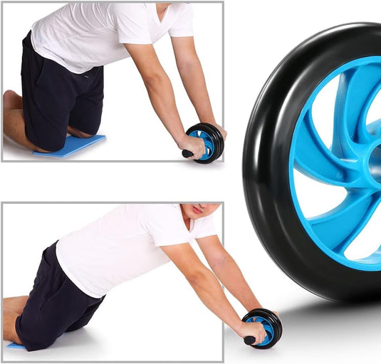 TOMSHOO Fitnessapparatuur 5-in-1 buikwiel + pompgreep + springtouw + handklem + kniemat complete set voor fitness, oefeningen, krachttraining - happygetfit.com