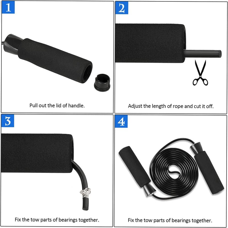 Laden Sie das Bild in Galerie -Viewer, TOMSHOO Fitnessapparatuur 5-in-1 buikwiel + pompgreep + springtouw + handklem + kniemat complete set voor fitness, oefeningen, krachttraining - happygetfit.com

