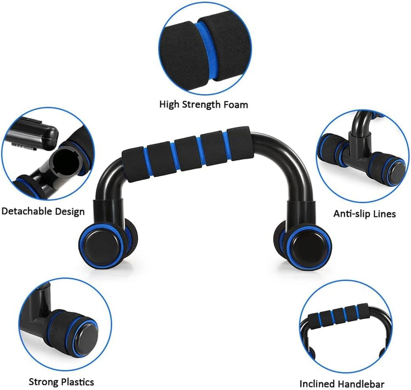 Laden Sie das Bild in Galerie -Viewer, TOMSHOO Fitnessapparatuur 5-in-1 buikwiel + pompgreep + springtouw + handklem + kniemat complete set voor fitness, oefeningen, krachttraining - happygetfit.com
