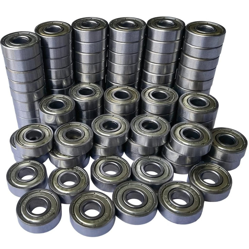 Laden Sie das Bild in Galerie -Viewer, Tonmp 100 PCS 608-ZZ Ball Bearing - Double Metal Sealed Shielded Miniature Deep Groove Bearings for Furniture Wheel,Skateboards, Inline Skates, Scooters, Roller Blade Skates (8mm x 22mm x 7mm) - happygetfit.com
