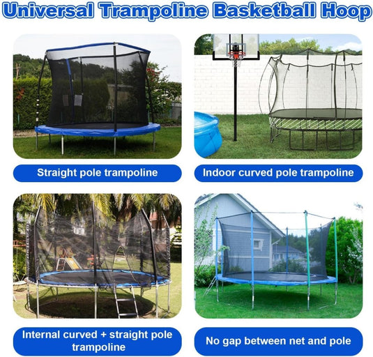 Trampoline basketbalring met dubbele mand en 4 miniballen – basketbalset – trampoline accessoires - happygetfit.com