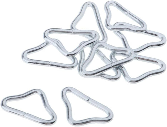Trampoline driehoeksringen 10 stuks 38 mm van verzinkt staal – V-ringen – trampoline accessoires - happygetfit.com