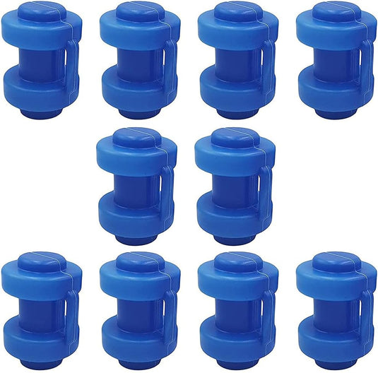 Trampoline paaldoppen 10 stuks voor 25 mm palen blauw – eindkappen – trampoline accessoires - happygetfit.com