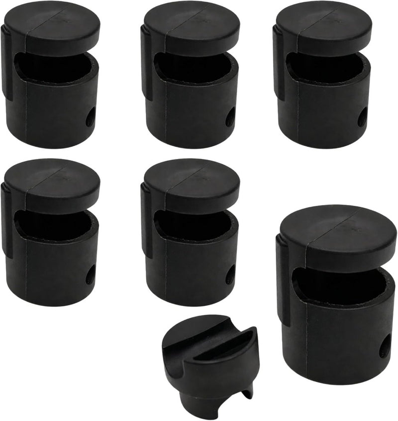 Laad afbeelding in Galerijviewer, Trampoline paaldoppen 8 stuks voor palen tot 25 mm zwart – eindkappen – trampoline accessoires - happygetfit.com
