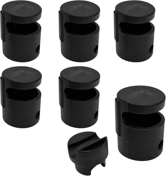 Trampoline paaldoppen 8 stuks voor palen tot 25 mm zwart – eindkappen – trampoline accessoires - happygetfit.com