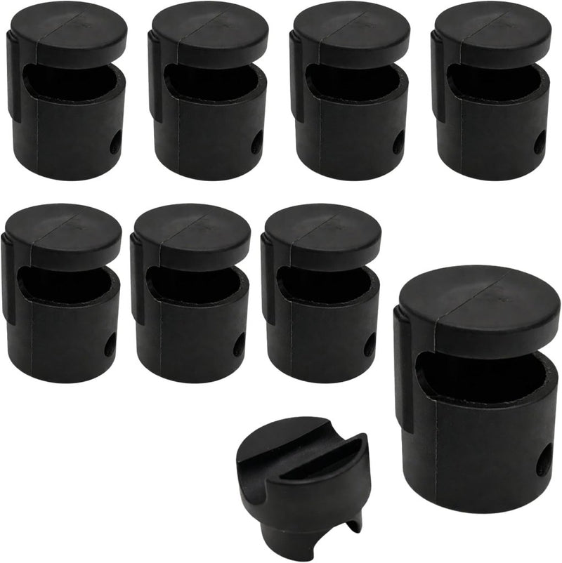 Laad afbeelding in Galerijviewer, Trampoline paaldoppen 8 stuks voor palen tot 25 mm zwart – eindkappen – trampoline accessoires - happygetfit.com
