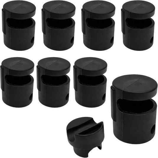 Trampoline paaldoppen 8 stuks voor palen tot 25 mm zwart – eindkappen – trampoline accessoires - happygetfit.com