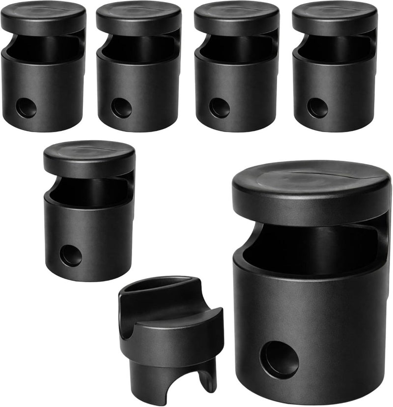 Laad afbeelding in Galerijviewer, Trampoline paaldoppen 8 stuks voor palen tot 25 mm zwart – eindkappen – trampoline accessoires - happygetfit.com
