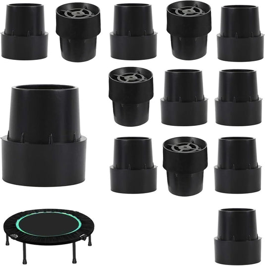 Trampoline pootdoppen 12 stuks 25 mm van antislip rubber zwart – voetdoppen – trampoline accessoires - happygetfit.com