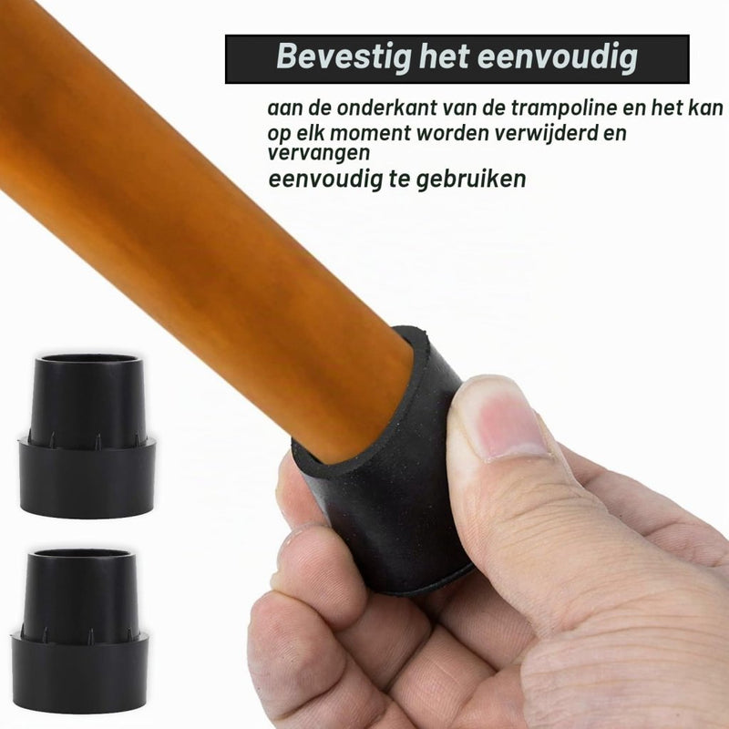 Chargez l'image dans la visionneuse de la galerie, Trampoline pootdoppen 12 stuks 25 mm van antislip rubber zwart – voetdoppen – trampoline accessoires - happygetfit.com
