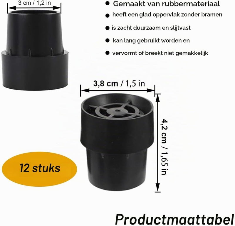 Chargez l'image dans la visionneuse de la galerie, Trampoline pootdoppen 12 stuks 25 mm van antislip rubber zwart – voetdoppen – trampoline accessoires - happygetfit.com
