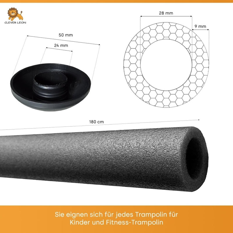 Load image into Gallery viewer, Trampoline stangbescherming 8 stuks 180 cm van PE-schuim – schuimbuizen – trampoline accessoires - happygetfit.com
