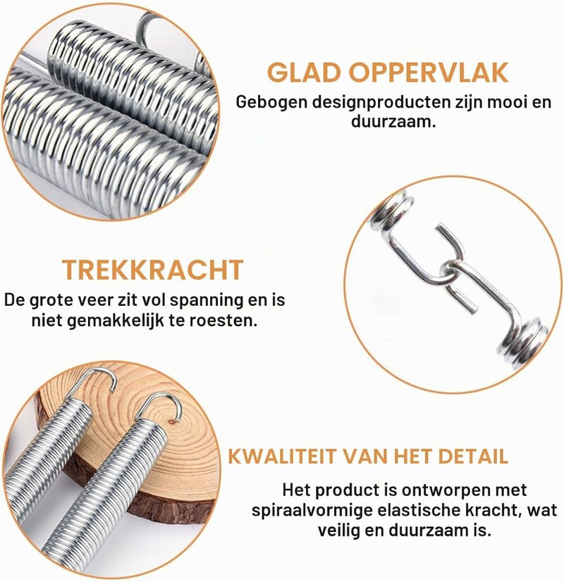 Load image into Gallery viewer, Trampolineveren 10 stuks 140 mm met veertrekker – vervangingsveren – trampoline accessoires - happygetfit.com
