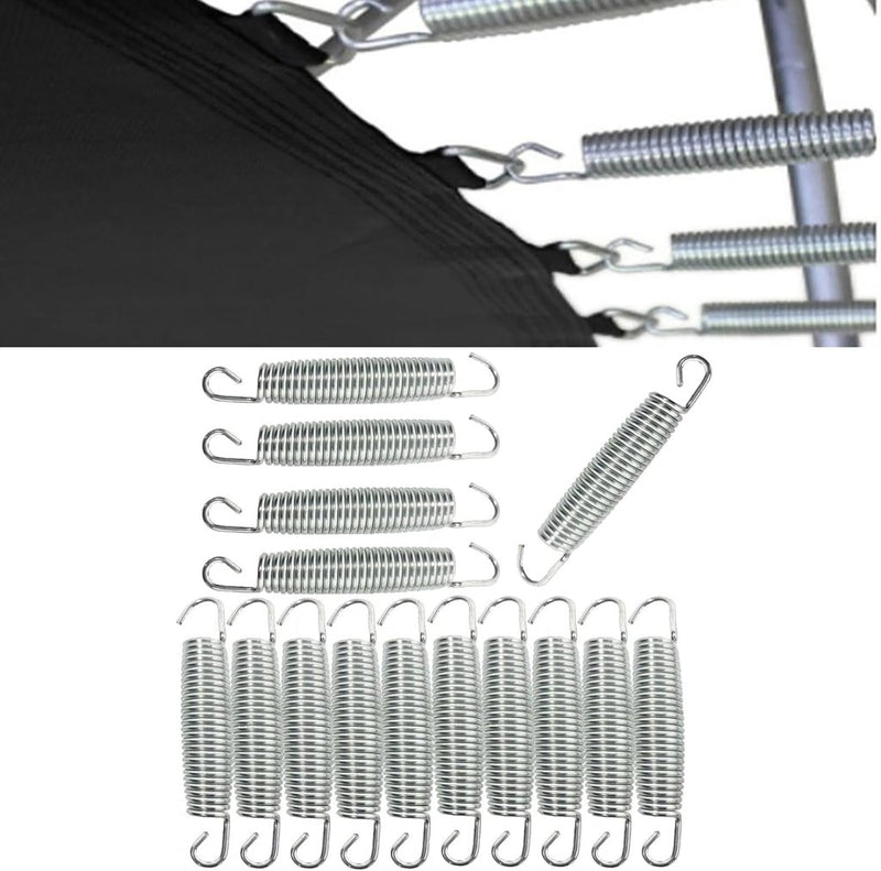 Laad afbeelding in Galerijviewer, Trampolineveren 15 stuks 140 mm met dubbele haken – vervangingsveren – trampoline accessoires - happygetfit.com
