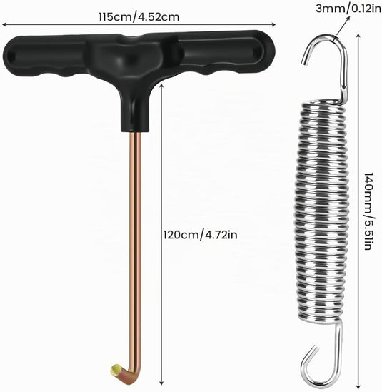 Trampolineveren 8 stuks 140 mm met 2 T-haken – vervangingsveren – trampoline accessoires - happygetfit.com