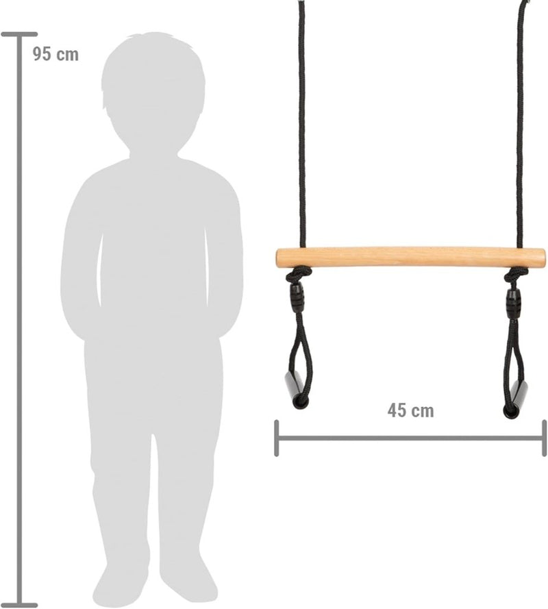 Załaduj obraz do przeglądarki galerii, Trapezeschommel 2-in-1 met gymnastiekringen en verstelbare touwen tot 100 kg – houten schommel - happygetfit.com
