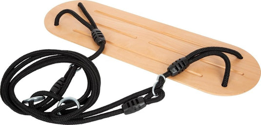 Trapezeschommel 2-in-1 met gymnastiekringen en verstelbare touwen tot 100 kg – houten schommel - happygetfit.com