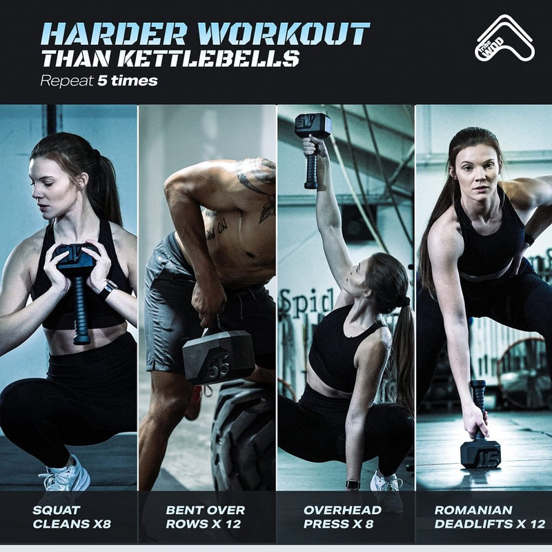 Load image into Gallery viewer, Tribe WOD Hammer Kettlebell 15-70lb + Adjustable | Cross Training Workout Equipment for Muscle Building, Cardio Fitness, Weights for Women &amp; Men | Strength Training Kettlebells- New - happygetfit.com
