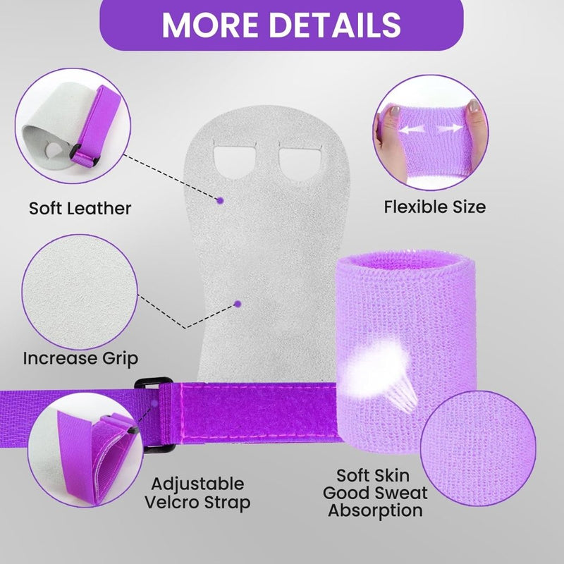 Laad afbeelding in Galerijviewer, Turn grips voor kinderen met polsbandjes paars - happygetfit.com
