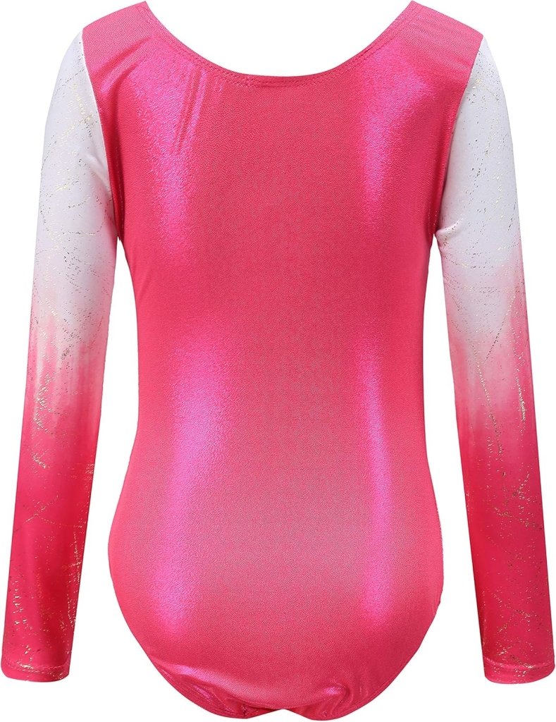 Load image into Gallery viewer, Turnpakje voor meisjes, lange mouwen, mouwloos, kleurverloop, glanzend, gymnastiekpanty voor dansen, ballet, gymnastiek, atletiek, peuters, meisjes - happygetfit.com
