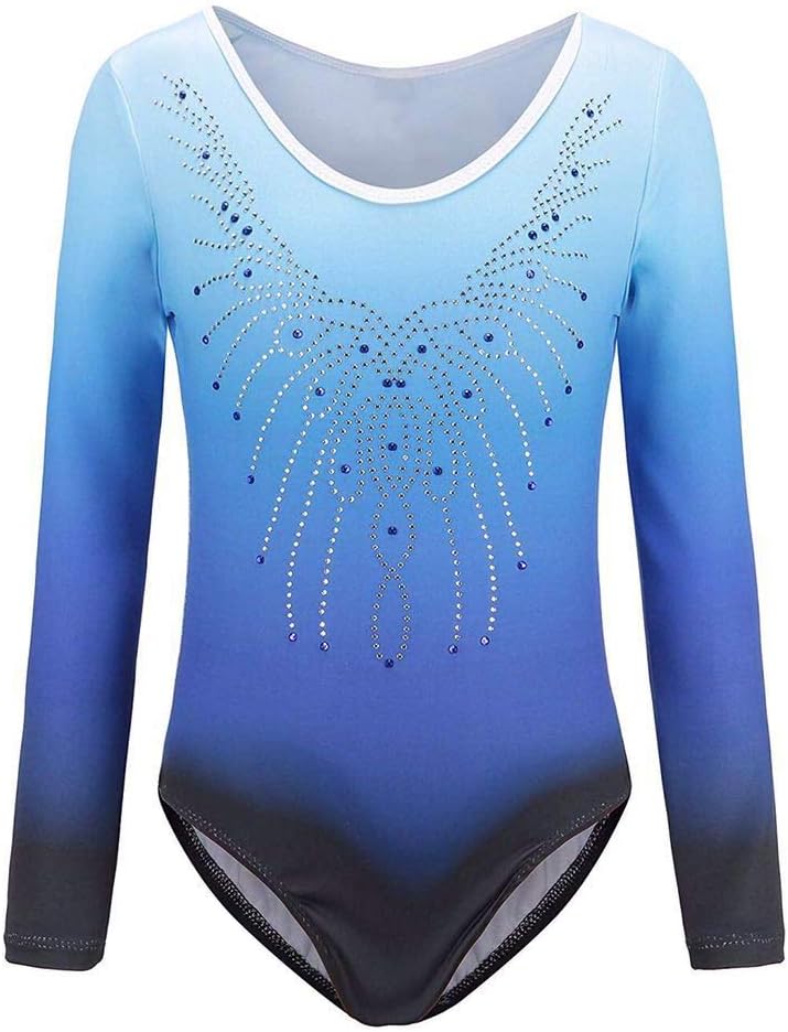 Load image into Gallery viewer, Turnpakje voor meisjes, lange mouwen, mouwloos, kleurverloop, glanzend, gymnastiekpanty voor dansen, ballet, gymnastiek, atletiek, peuters, meisjes - happygetfit.com
