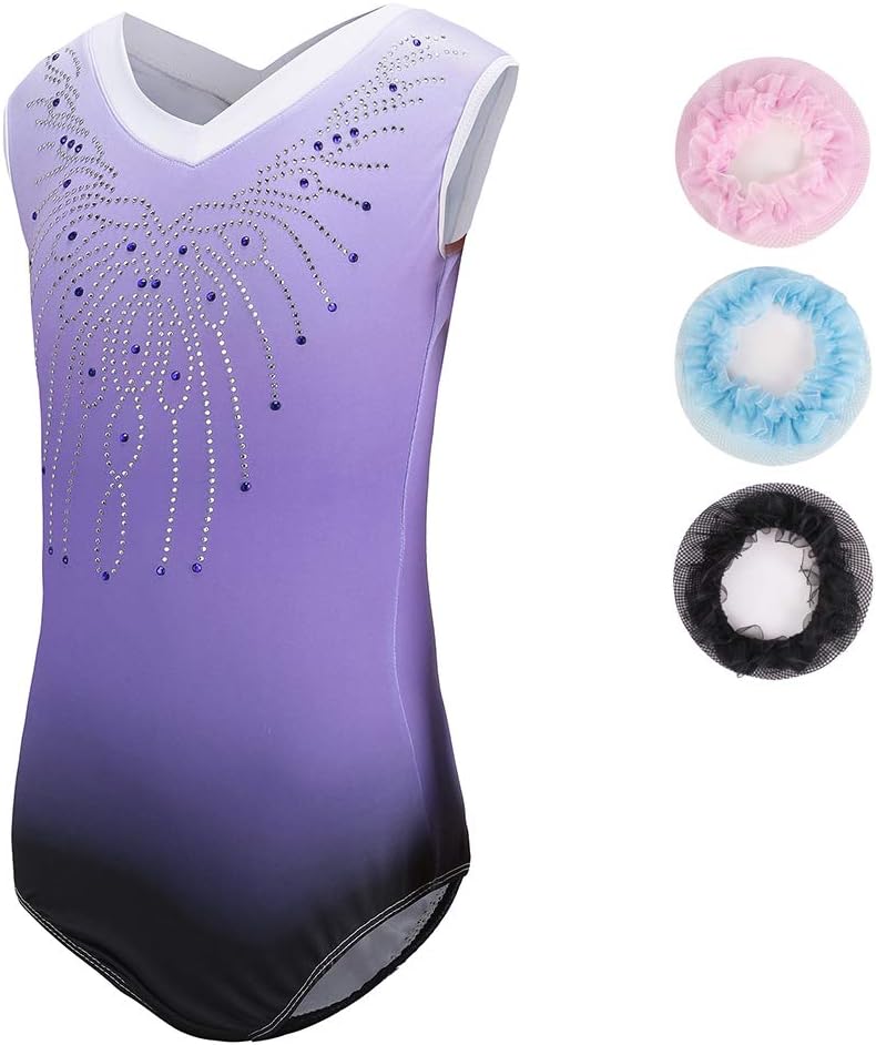 Load image into Gallery viewer, Turnpakje voor meisjes, lange mouwen, mouwloos, kleurverloop, glanzend, gymnastiekpanty voor dansen, ballet, gymnastiek, atletiek, peuters, meisjes - happygetfit.com
