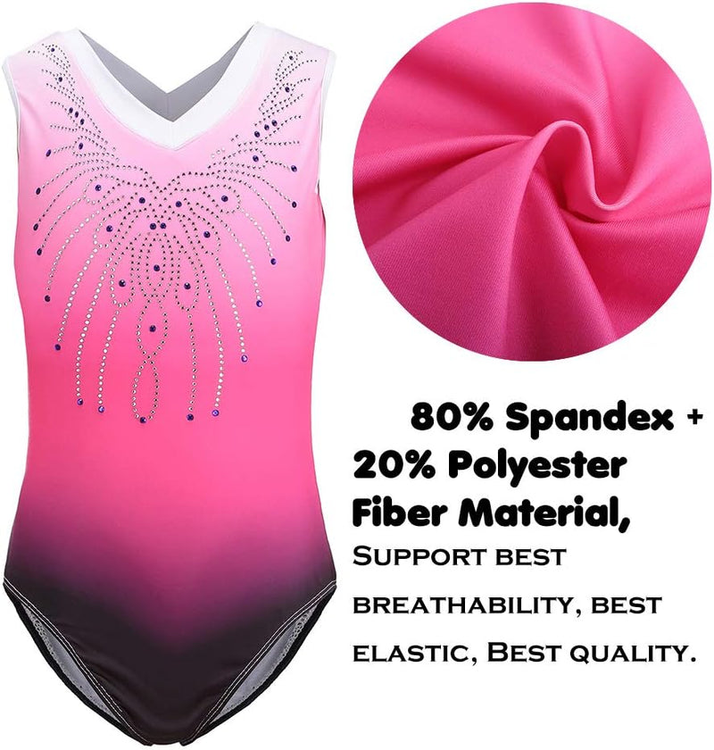 Load image into Gallery viewer, Turnpakje voor meisjes, lange mouwen, mouwloos, kleurverloop, glanzend, gymnastiekpanty voor dansen, ballet, gymnastiek, atletiek, peuters, meisjes - happygetfit.com
