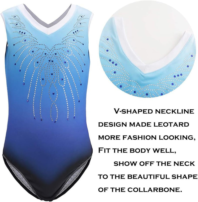 Load image into Gallery viewer, Turnpakje voor meisjes, lange mouwen, mouwloos, kleurverloop, glanzend, gymnastiekpanty voor dansen, ballet, gymnastiek, atletiek, peuters, meisjes - happygetfit.com
