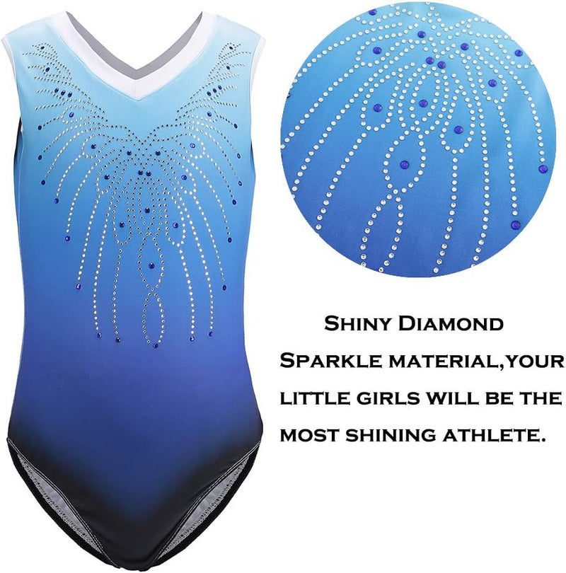 Load image into Gallery viewer, Turnpakje voor meisjes, lange mouwen, mouwloos, kleurverloop, glanzend, gymnastiekpanty voor dansen, ballet, gymnastiek, atletiek, peuters, meisjes - happygetfit.com
