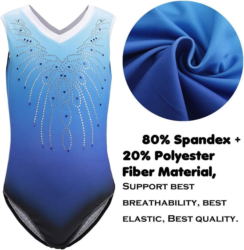 Load image into Gallery viewer, Turnpakje voor meisjes, lange mouwen, mouwloos, kleurverloop, glanzend, gymnastiekpanty voor dansen, ballet, gymnastiek, atletiek, peuters, meisjes - happygetfit.com
