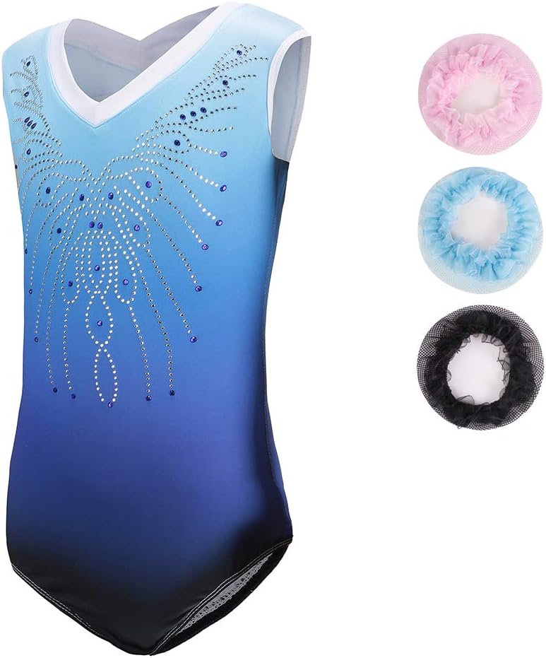Load image into Gallery viewer, Turnpakje voor meisjes, lange mouwen, mouwloos, kleurverloop, glanzend, gymnastiekpanty voor dansen, ballet, gymnastiek, atletiek, peuters, meisjes - happygetfit.com
