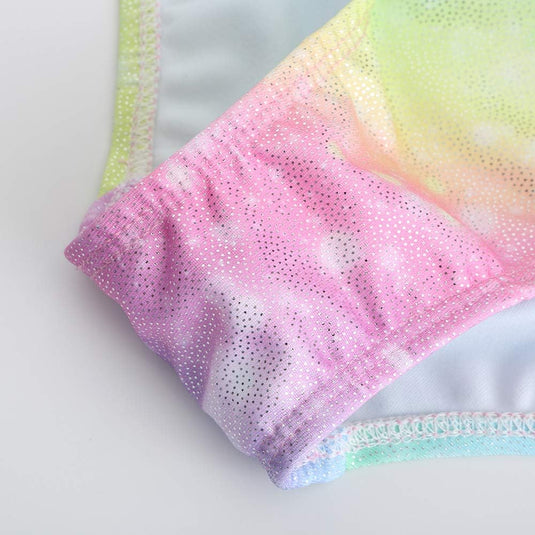Turnpakje voor meisjes, lange mouwen, mouwloos, kleurverloop, glanzend, gymnastiekpanty voor dansen, ballet, gymnastiek, atletiek, peuters, meisjes - happygetfit.com