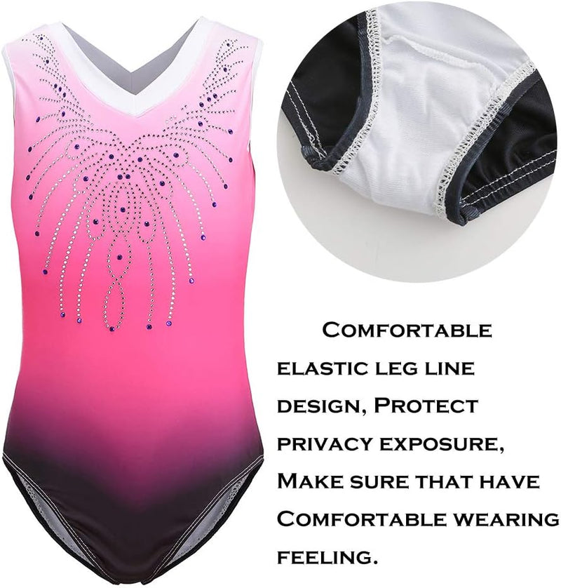 Load image into Gallery viewer, Turnpakje voor meisjes, lange mouwen, mouwloos, kleurverloop, glanzend, gymnastiekpanty voor dansen, ballet, gymnastiek, atletiek, peuters, meisjes - happygetfit.com
