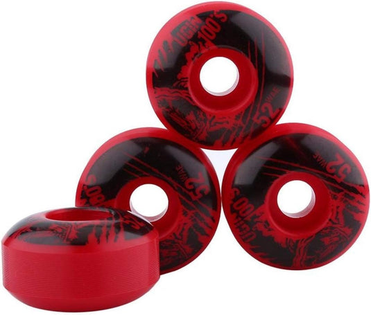 Tyenaza Skateboard Wielen, 52mm x 30mm 4 stks/set Outdoor Klassieke Duurzame PU Cruiser Longboard Skateboard Wielen(4 Kleuren) (Rood) - happygetfit.com