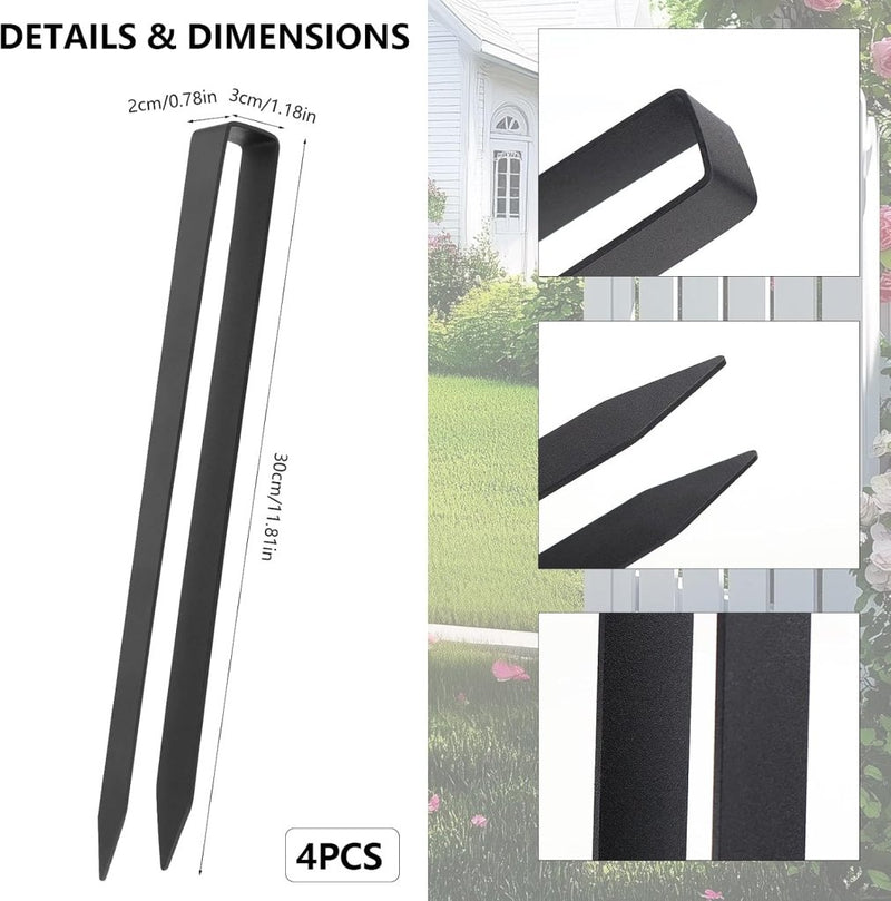 Laad afbeelding in Galerijviewer, U-vormige grondankers 4 stuks 30 cm van gepoedercoat staal – tuinankers – trampoline haringen - happygetfit.com
